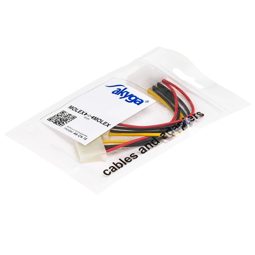 Akyga Oem Molex maitinimo laidas 2x Molex - 15cm