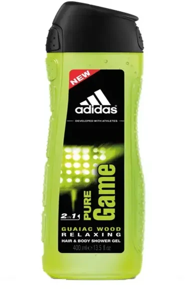 Adidas Pure Game Body Hair & Face Dušo želė dušo gelis vyrams, 400 ml