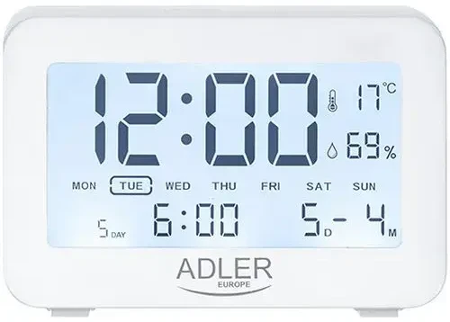 Adler | Žadintuvas | AD 1196w | Signalizacijos funkcija | Baltas