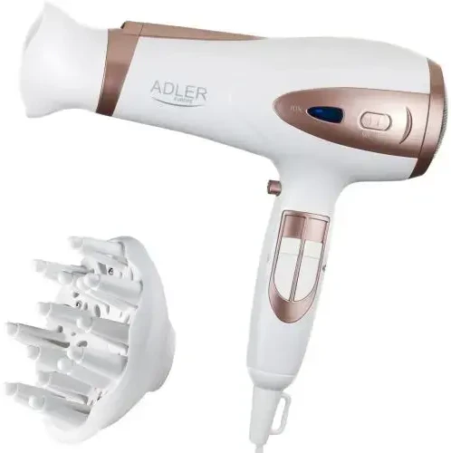 Adler | Plaukų džiovintuvas | AD 2248 | 2400 W | Number of temperature settings 3 | Ionic function | Diffuser nozzle | Baltas