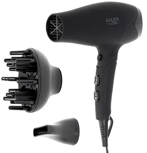 Adler | Plaukų džiovintuvas | AD 2267 | 2100 W | Number of temperature settings 3 | Diffuser nozzle | Juodas