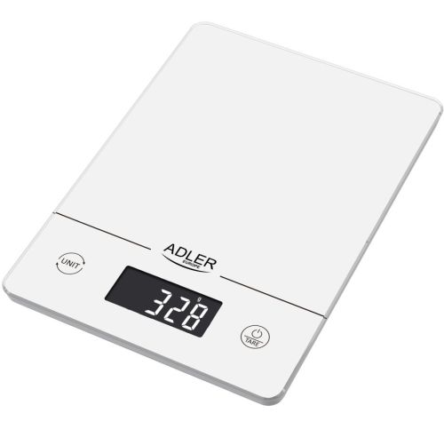 Adler | Virtuvinės svarstyklės | AD 3170 | Didžiausias svoris (talpa) 15 kg | Graduacija 1 g | Ekrano tipo LCD | Baltas