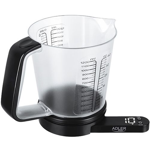 Adler | Virtuvinės svarstyklės with a measuring cup | AD 3178 | Maximum weight (capacity) 5kg | Juodas