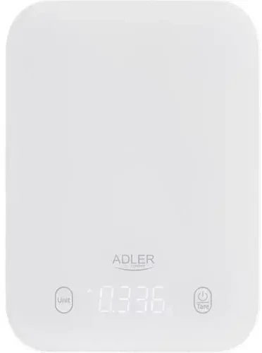 Virtuvinės svarstyklės Adler virtuvės svarstyklės | AD 3181w | Graduacija 1 g | Ekrano tipo LED | Baltas