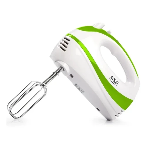 Plakiklis Adler | Mixer | AD 4205 g | Hand Mixer | 300 W | Greičių skaičius 5 | Turbo mode | Baltas/Žalias