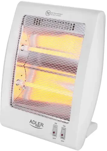 Adler | Šildytuvas | AD 7709 | Halogeninis šildytuvas | 800 W | Galios lygių skaičius 2 | Baltas