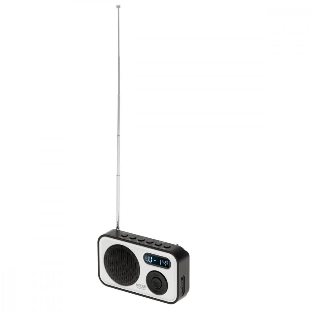 Adler | PLL AM/FM Digital Radio | AD 1906 | Alarm function | Baltas/Juodas
