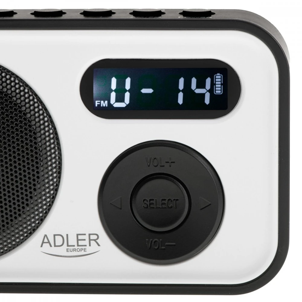 Adler | PLL AM/FM Digital Radio | AD 1906 | Alarm function | Baltas/Juodas