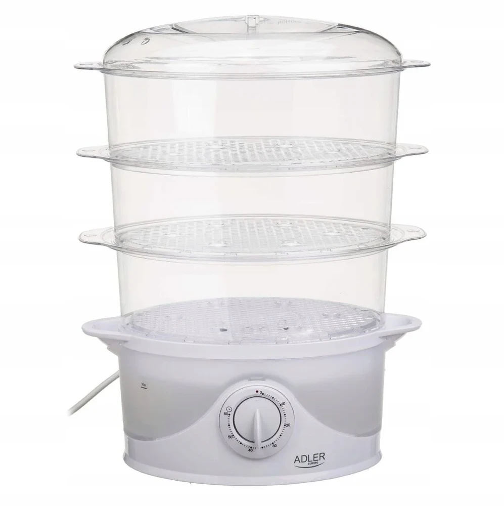 Garų puodas Adler | Baltas | 800 W W | Krepšelių skaičius 3