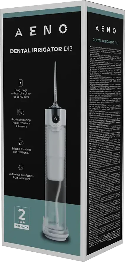 AENO DI3 dantų drėkintuvas, UV, 140 PSI, 2500 mAh, Baltas
