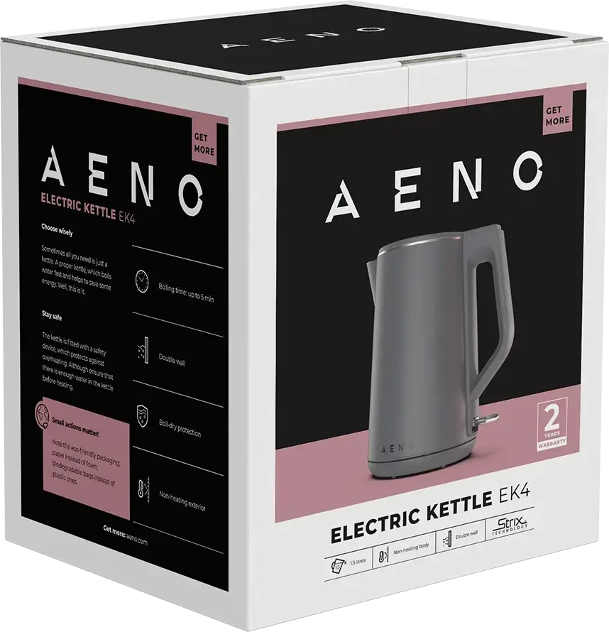 Elektrinis virdulys Aeno EK4, 1.5 l, pilkas