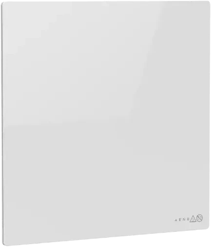 AENO Premium Eco Smart Quadro sieninis šildytuvas, 500 W, 50 x 50 cm., grūdintas stiklas, infraraudonųjų spindulių + konvekcinis šildymas, LED ekranas. Kištuko tipas: Europa (E/F tipo), BALTA, pagaminta Lenkijoje.