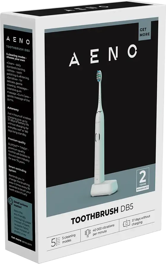 Dantų šepetėlis Aeno DB5, baltos spalvos