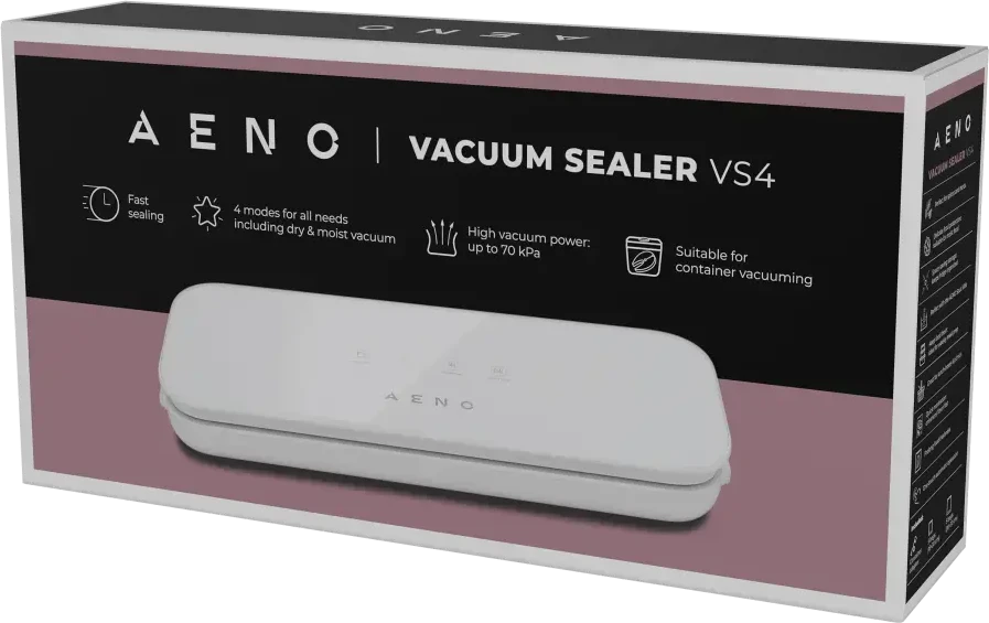 AENO VS4 Vacuum Sealer, LED Ekranas, 130W, 65kPa (+/-5kPa), Baltas