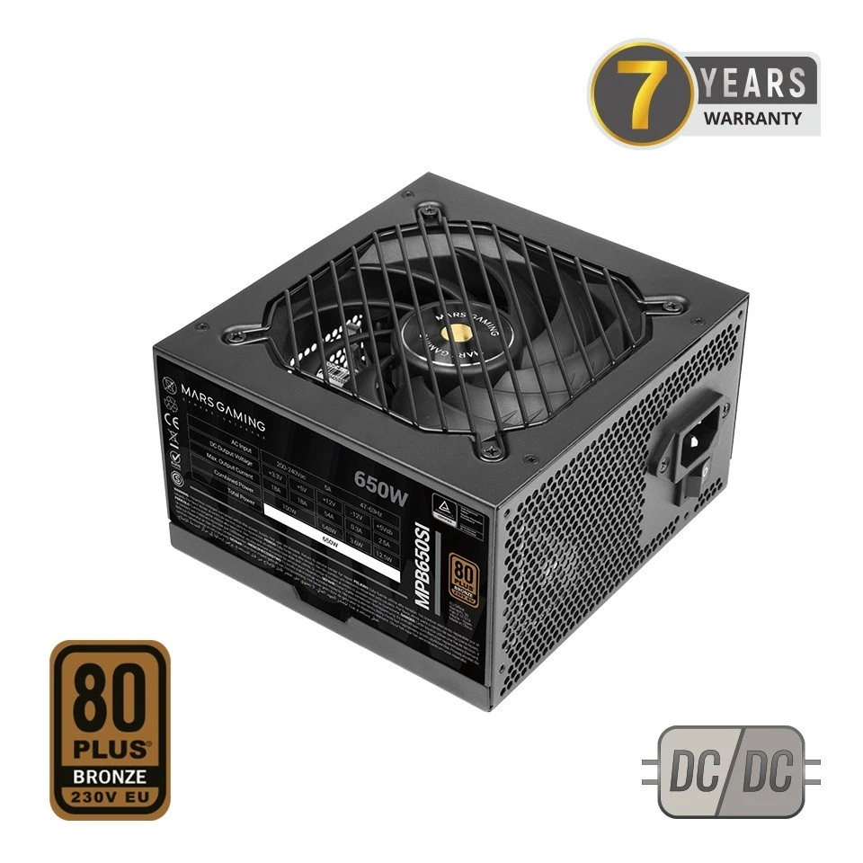 „tacens Mars Gaming MPB650SI“ maitinimo blokas 650 W 24 kontaktų ATX ATX Juodas