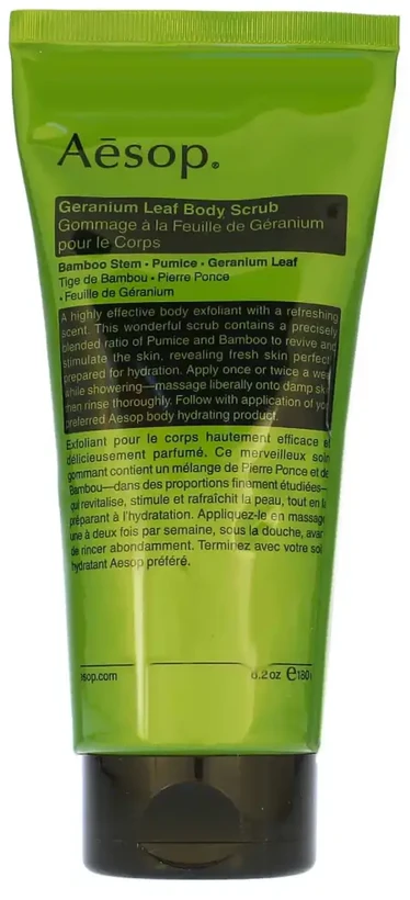 Aesop Geranium Leaf Body Scrub kūno šveitiklis, 180 ml