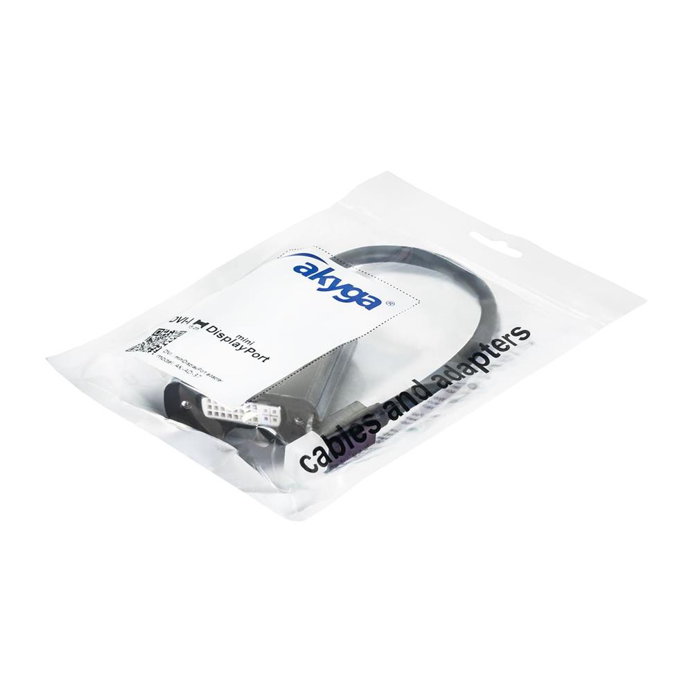 AV adapteris Akyga DisplayPort Mini – DVI-I juodas (AK-AD-37)