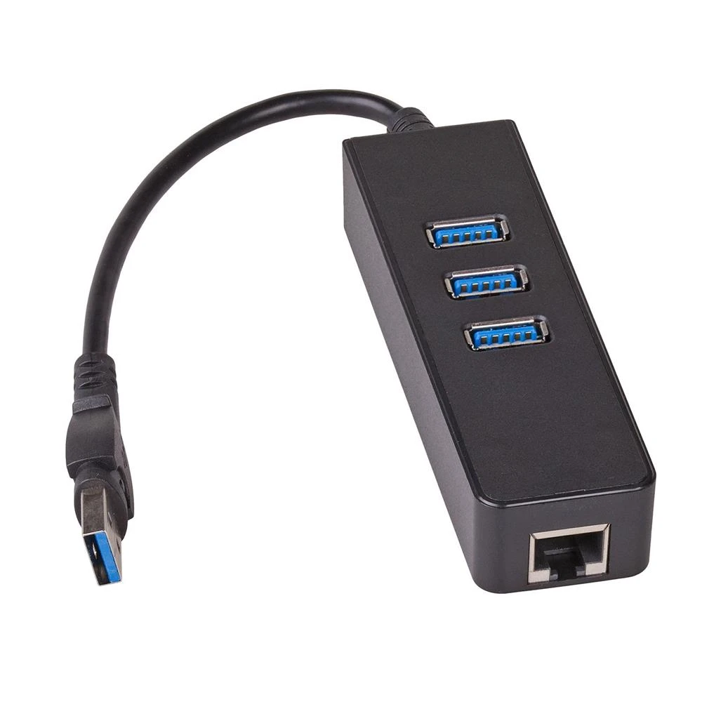 AKYGA AK-AD-32 Hub USB 3.0 & tinklo plokštė 3 x USB / RJ45 10/100/1000 15 cm