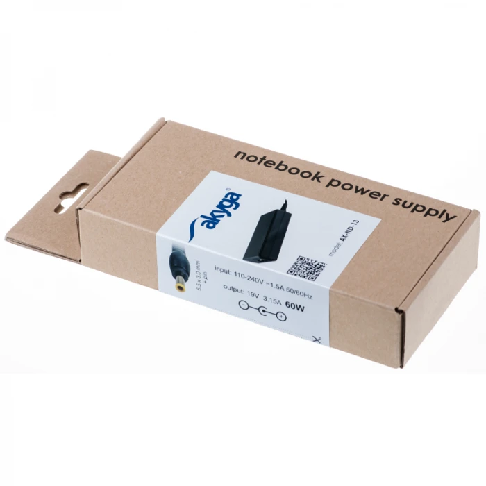 AKYGA AK-ND-13 nešiojamojo kompiuterio maitinimo adapteris AK-ND-13 19V/3.16A 60W 5.5x3.0 mm + kaištis SAMSUNG