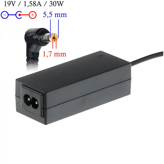 Nešiojamojo kompiuterio pakrovėjas Akyga AK-ND-21 (19V / 1.58A 30W 5.5 x 1.7mm) ACER 1.2m