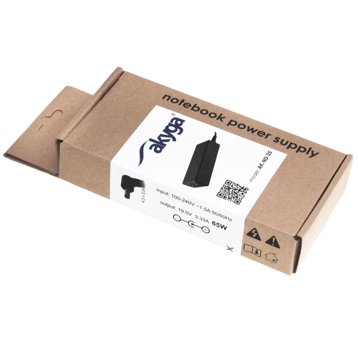 Maitinimo Adapteris - Akyga AK-ND-25 65 W Juodas