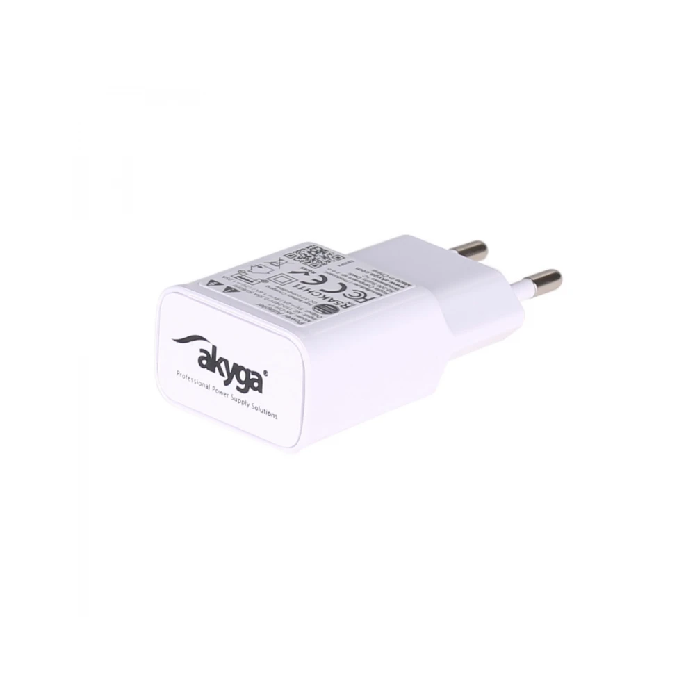 Įkroviklis jungiama į tinklą 240V Akyga AK-CH-11 USB 5V/2.4A, 9V/1.67A, 12V/1.25A balta QC 3.0