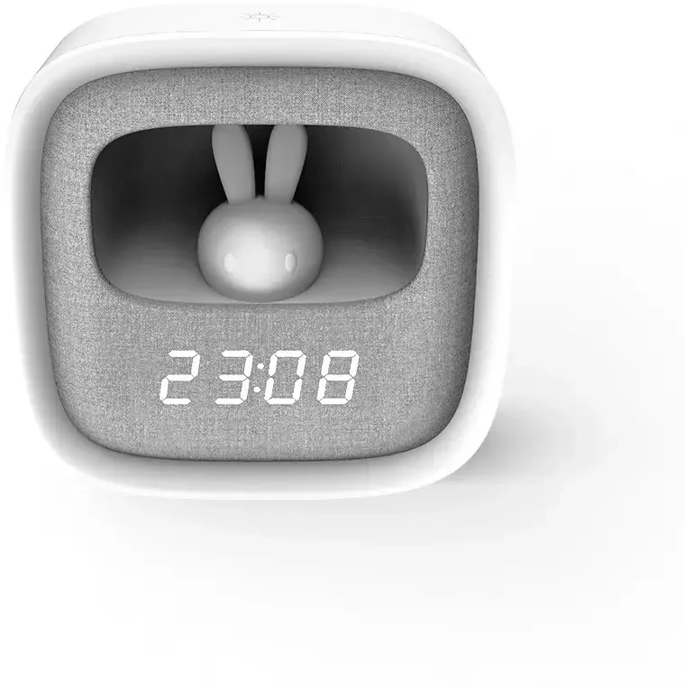 Žadintuvas su LED Bunny naktine lempute PURE FNL-06 AURORA baltos spalvos square Forever Light