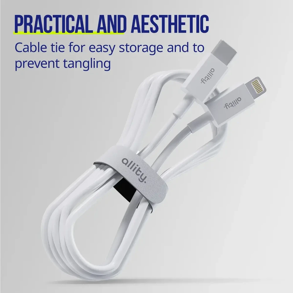Allity Sp. su o.o. „Allity“ laidas AUC-03 USB-C - „Lightning“ 1,0 m 27W baltas