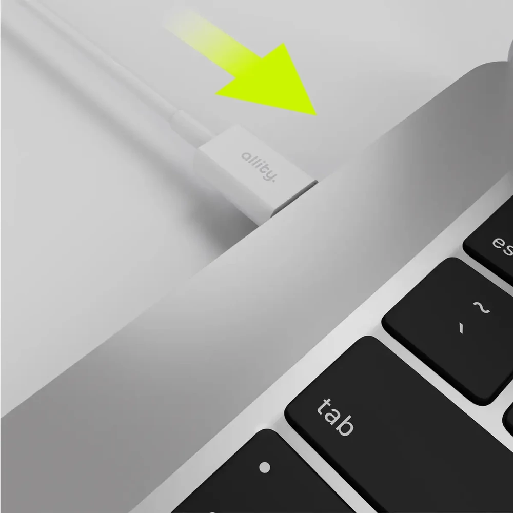„Allity“ kabelis AUC-03 USB-C - USB-C 1,0 m 100W baltas