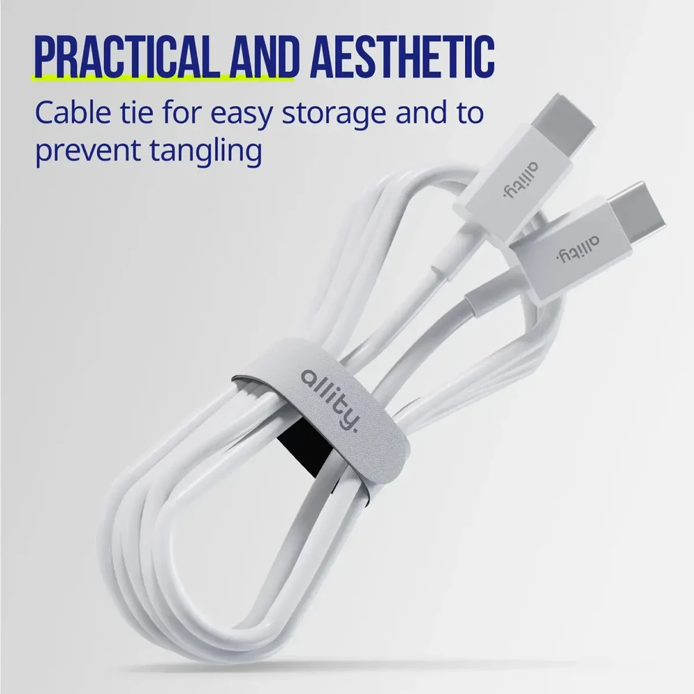 Allity Sp. su o.o. Allity kabelis AUC-03 USB-C - USB-C 2.0 m 60W baltas