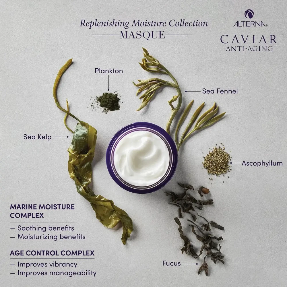 Ziaja Alterna Caviar Anti-Aging Jauninamasis Moisture Masque kaukė sausiems plaukams, 183 ml