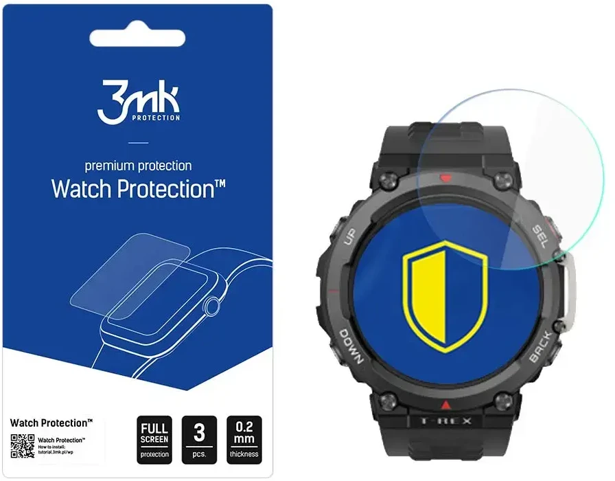 3mk Watch Protection™ hibridinis stiklas v. FlexibleGlass Lite ant Amazfit T-Rex 2