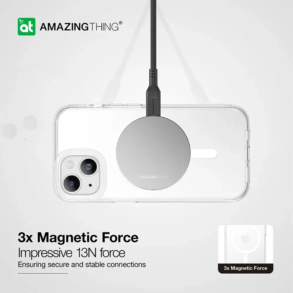 Amazing Thing Minimal Magsafe dėklas telefonui 6.6FT IP156.7MMINCL iPhone 15 Plus skaidrus