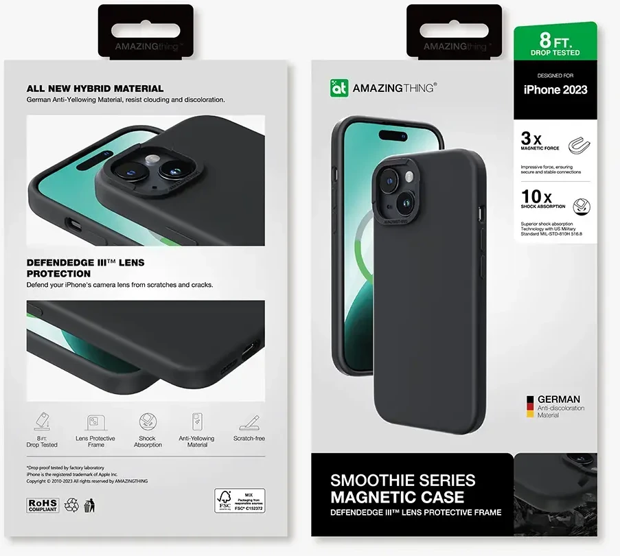 Amazing Thing Smoothie Magsafe dėklas telefonui 8FT IP156.7SMBK Apple iPhone 15 Plus juodos spalvos