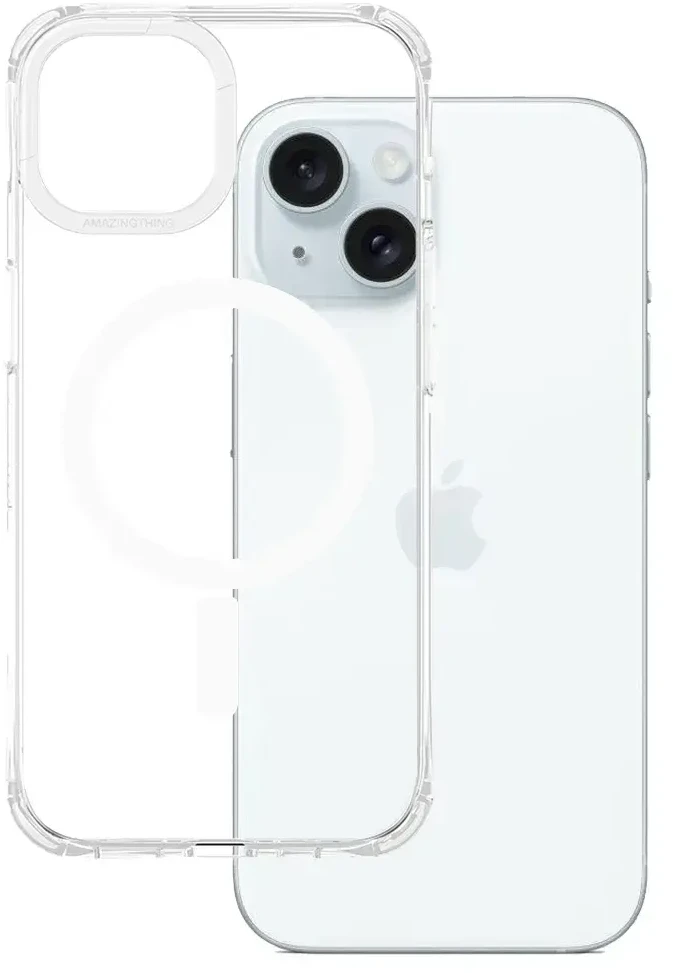 Amazing Thing Titan Edge Mag dėklas telefonui 15FT IP156.7TEMCL Apple iPhone 15 Plus skaidrus