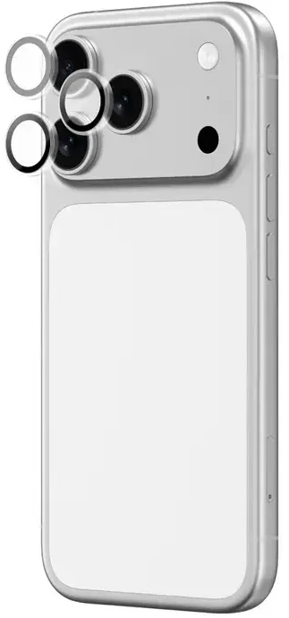 AmazingThing Lens Glass skirtas Apple iPhone 17 Pro / Pro Max with juodos spalvos Aluminum Frame