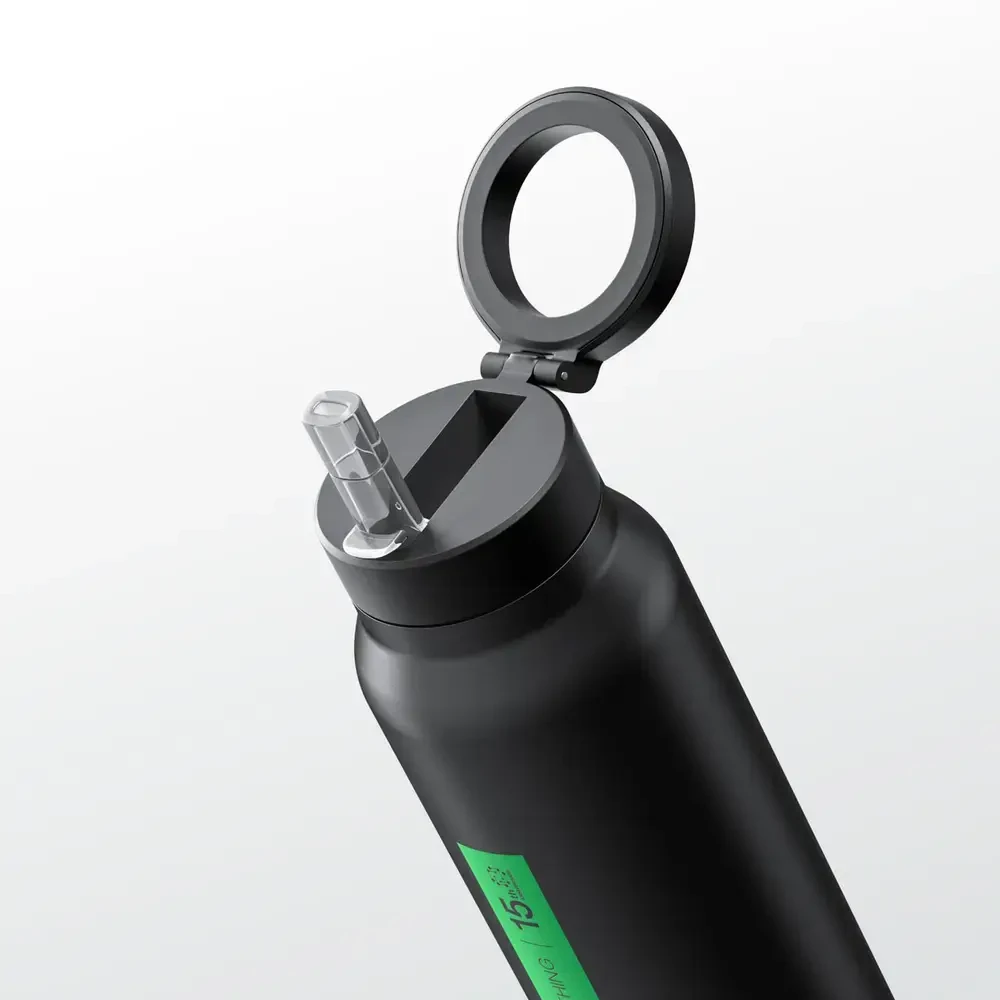 Gertuvė AmazingThing sportinis buteliukas su magnetiniu laikikliu, suderinamas su MagSafe, 800 ml - Juodas