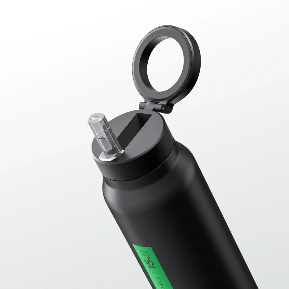 Gertuvė AmazingThing sportinis buteliukas su magnetiniu laikikliu, suderinamas su MagSafe, 800 ml - Juodas