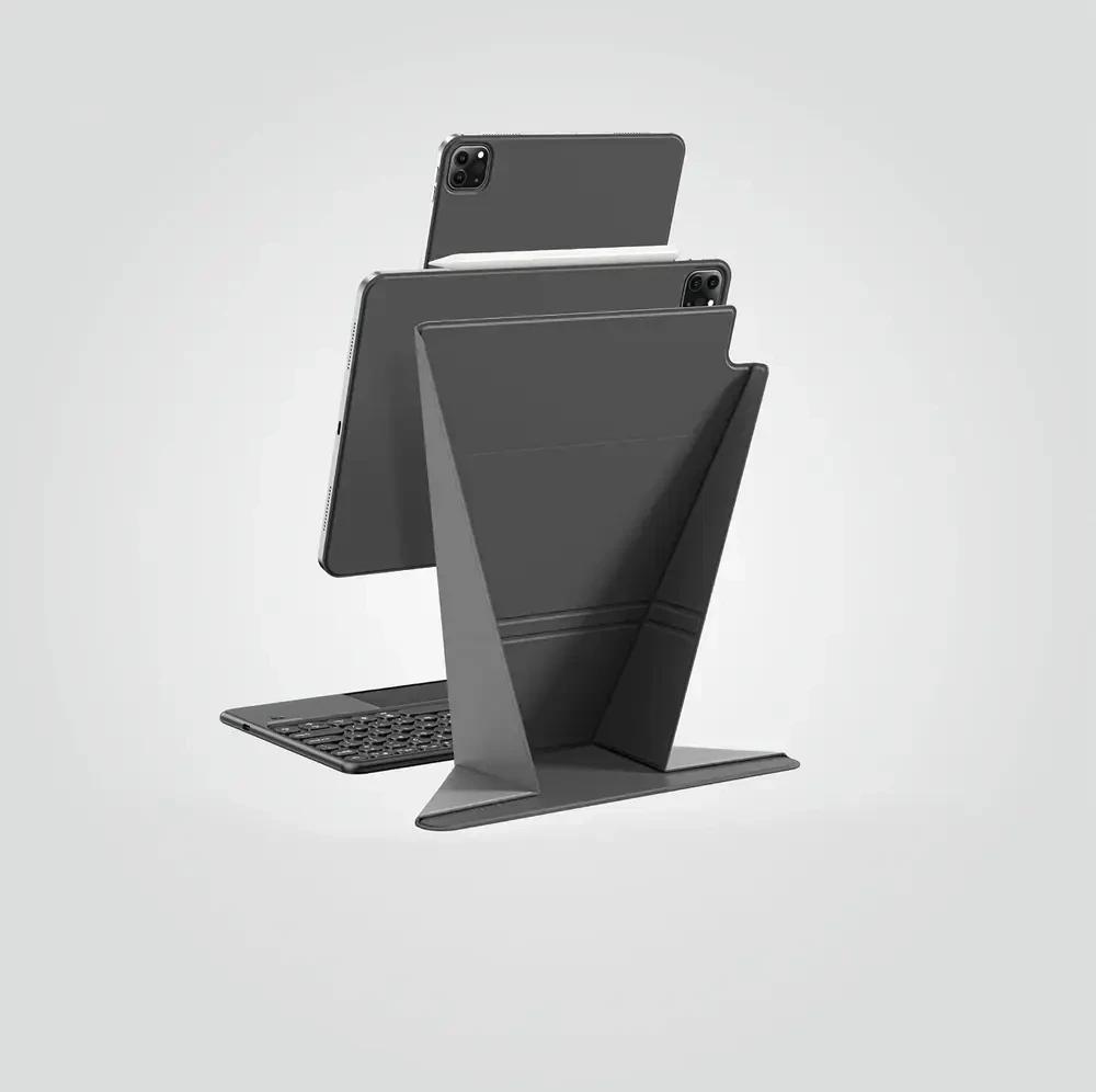„AmazingThing“ matinis „Pro Mag“ lankstus dėklas su stovu, skirtas „iPad Air 11“ M3/M4 (2025/2026) - Juodas