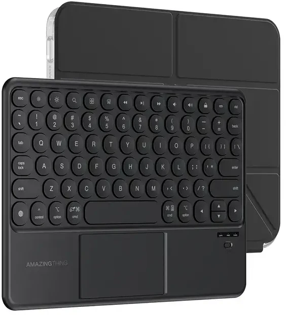 „AmazingThing Minimal Case Keylite Combo“ klaviatūros dėklas, skirtas „iPad Air 13“ M2/M3/M4 (2024/2025/2026) - Juodas