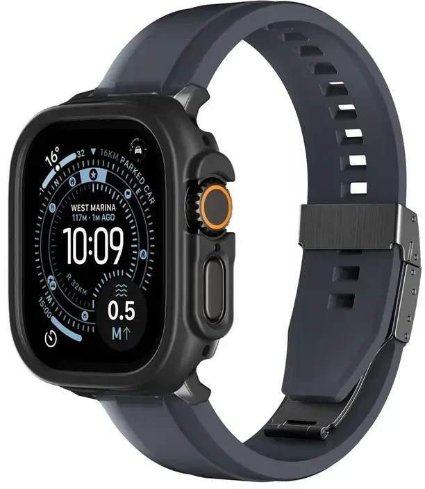 AmazingThing Minimal Protective dėklas skirtas Apple Watch UItra 3 49mm – Juodas