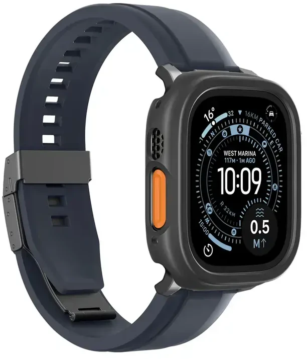 AmazingThing Minimal Protective dėklas skirtas Apple Watch UItra 3 49mm – Juodas