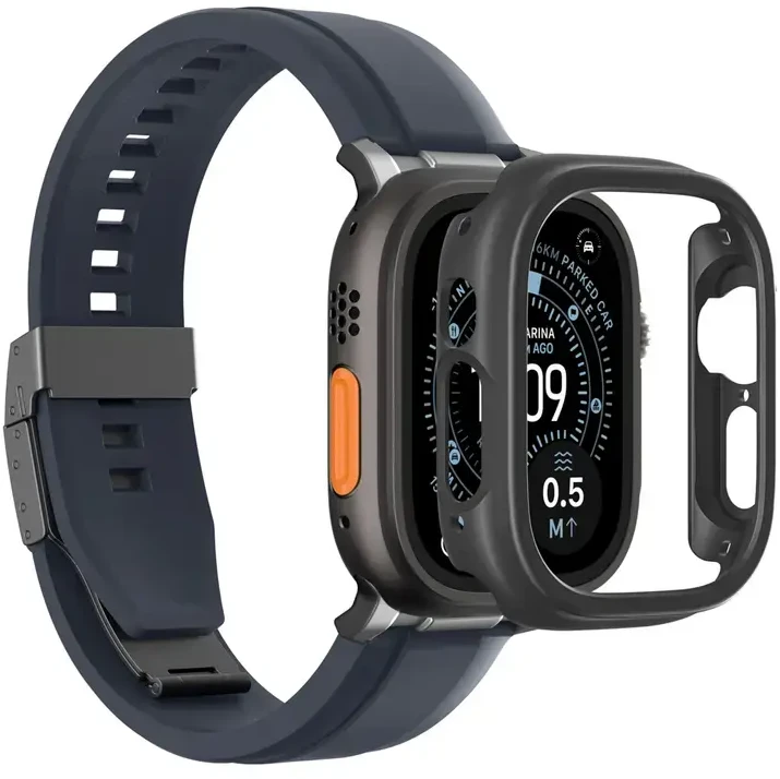 AmazingThing Minimal Protective dėklas skirtas Apple Watch UItra 3 49mm – Juodas