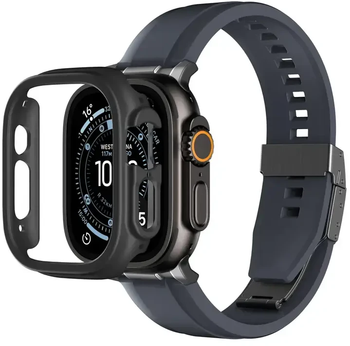 AmazingThing Minimal Protective dėklas skirtas Apple Watch UItra 3 49mm – Juodas