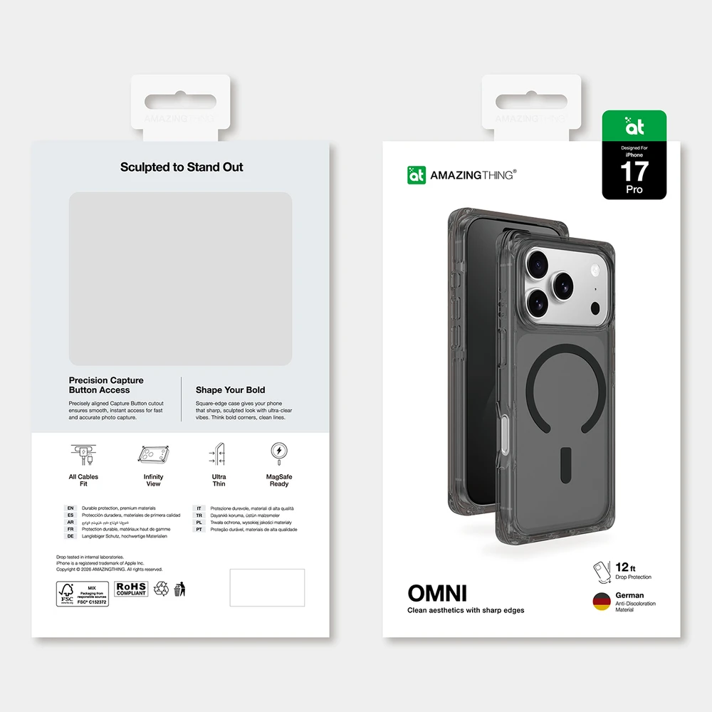 AmazingThing Omni dėklas skirtas Apple iPhone 17 Pro MagSafe Compatible - juodos spalvos