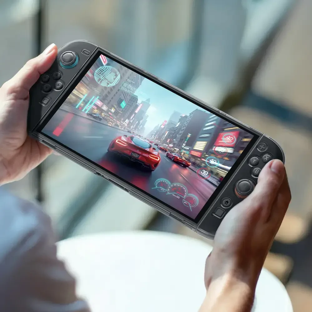 AmazingThing PlayShield Bare dėklas skirtas Nintendo Switch 2 – skaidrus/juodas