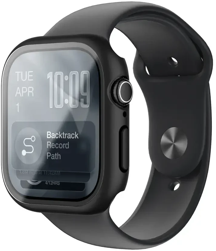 AmazingThing Radix Glass Screen Protector with dėklas skirtas Apple Watch Series 11 46mm – Juodas