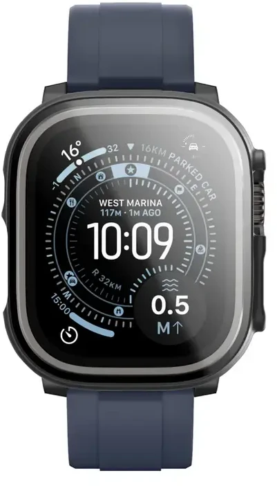 AmazingThing Radix Glass Screen Protector with dėklas skirtas Watch UItra 3 49mm – Juodas