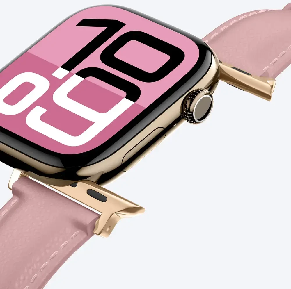 Nezatříděno „AmazingThing“ klasės odinis dirželis „Apple Watch 45 / 46 / 49 mm“ – Rožinė