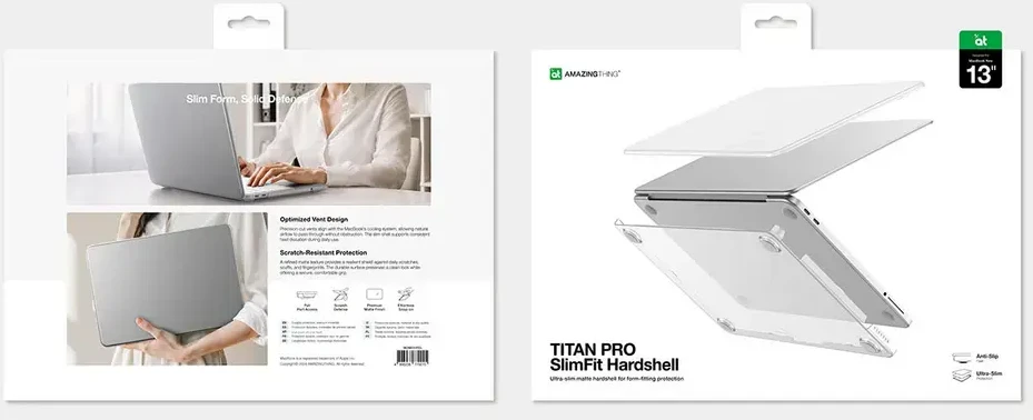 „AmazingThing Titan“ kietas dėklas „MacBook Neo 13“ – permatomas
